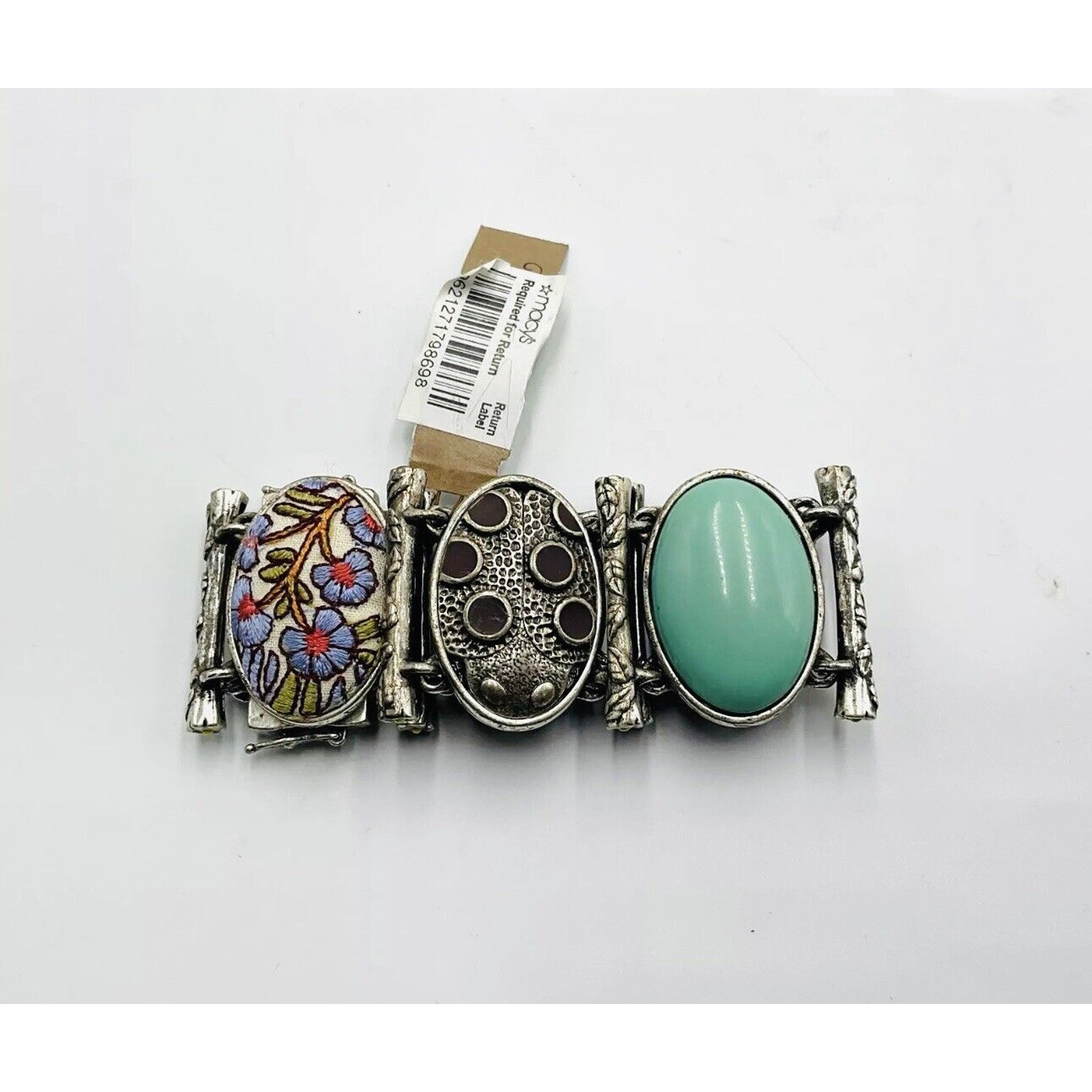 Lucky Brand Bracelet With Turquoise Wood And Knitted Charms On It J3 55$